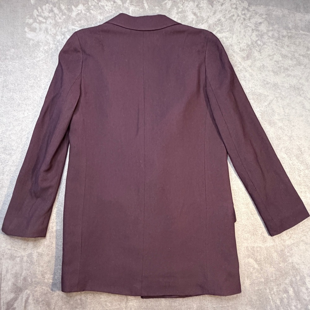 AllSaints Aleida Blazer Womens US 4 Plum Purple Open Front‎ Jacket Lined Pockets - Picture 3 of 9